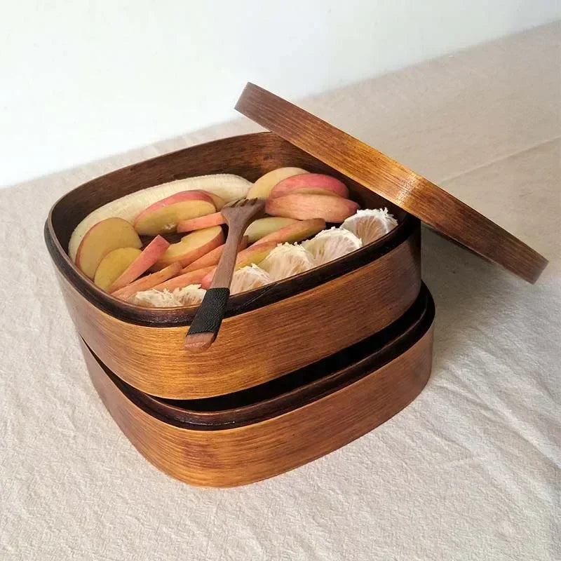 Bento Premium en Bois de Cèdre - Double Étage