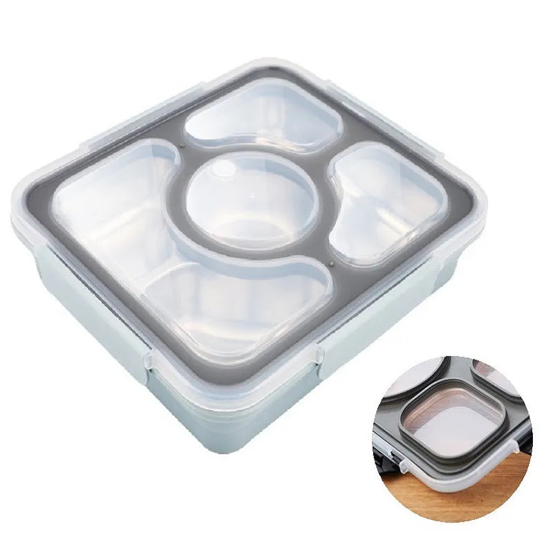 lunch box compartimentée verte détails