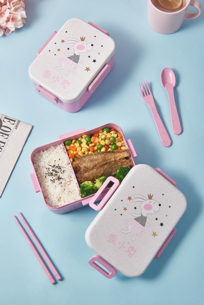 bento japonais rose cute lapin compartiments