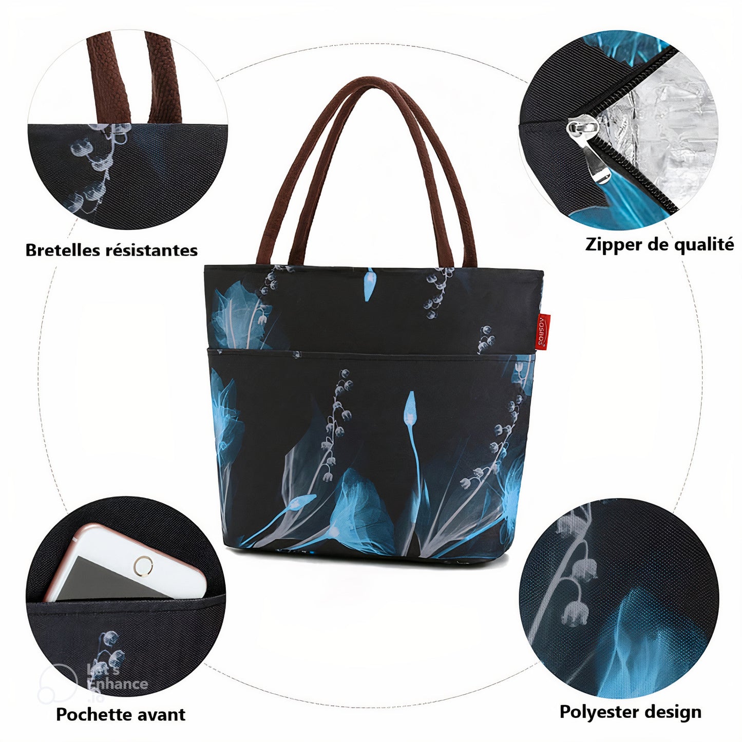 details sac main isotherme femme