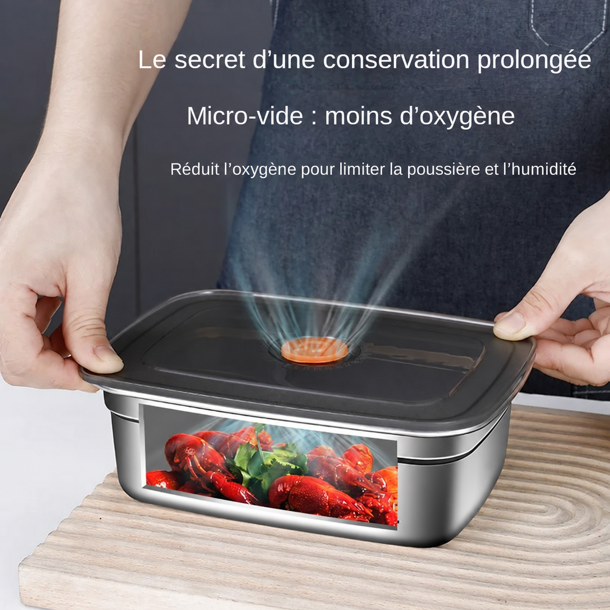 Boîte à Bento en Acier Inoxydable 304 Anti-Fuite « Frigo & Congélateur »