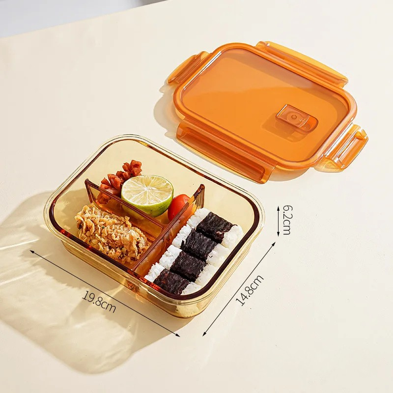 Lunch Box Premium en Verre Ambré à Compartiments