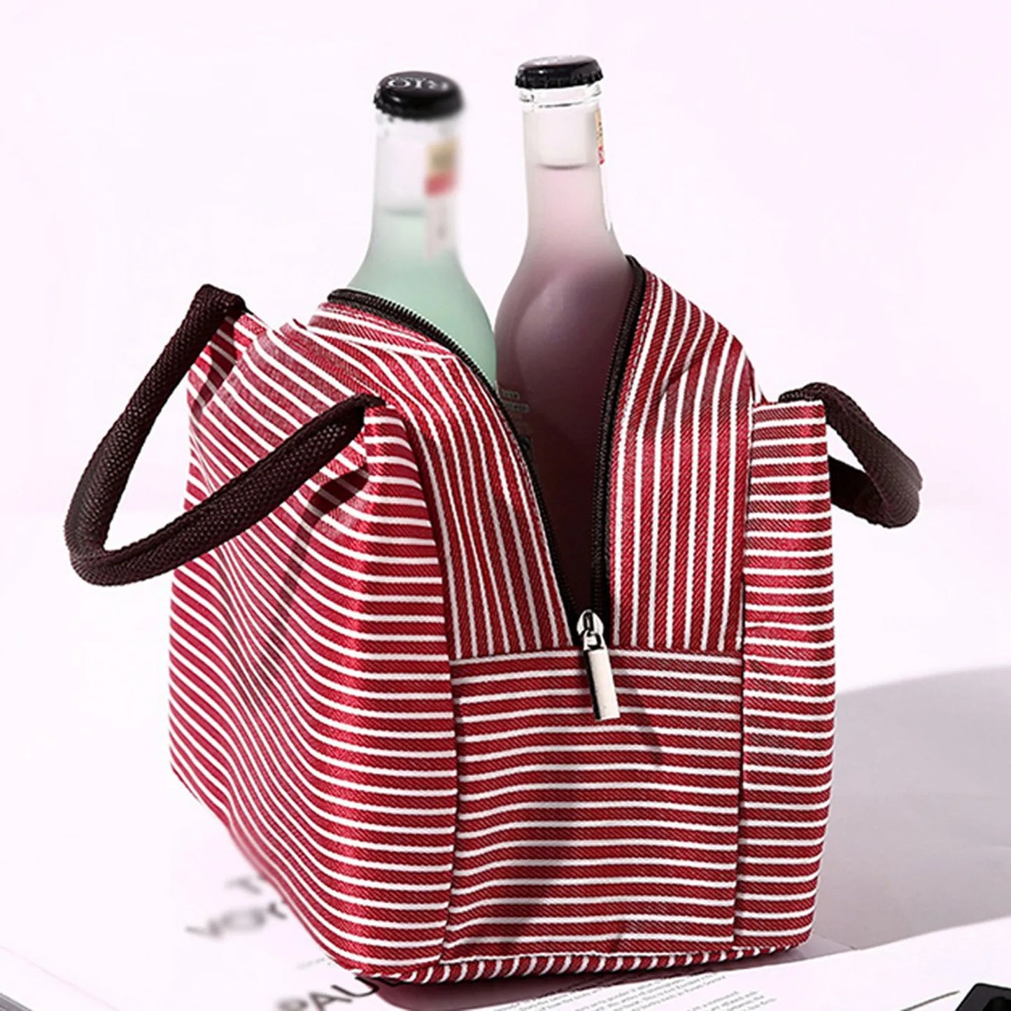 Sac Isotherme Repas Rayures rouges