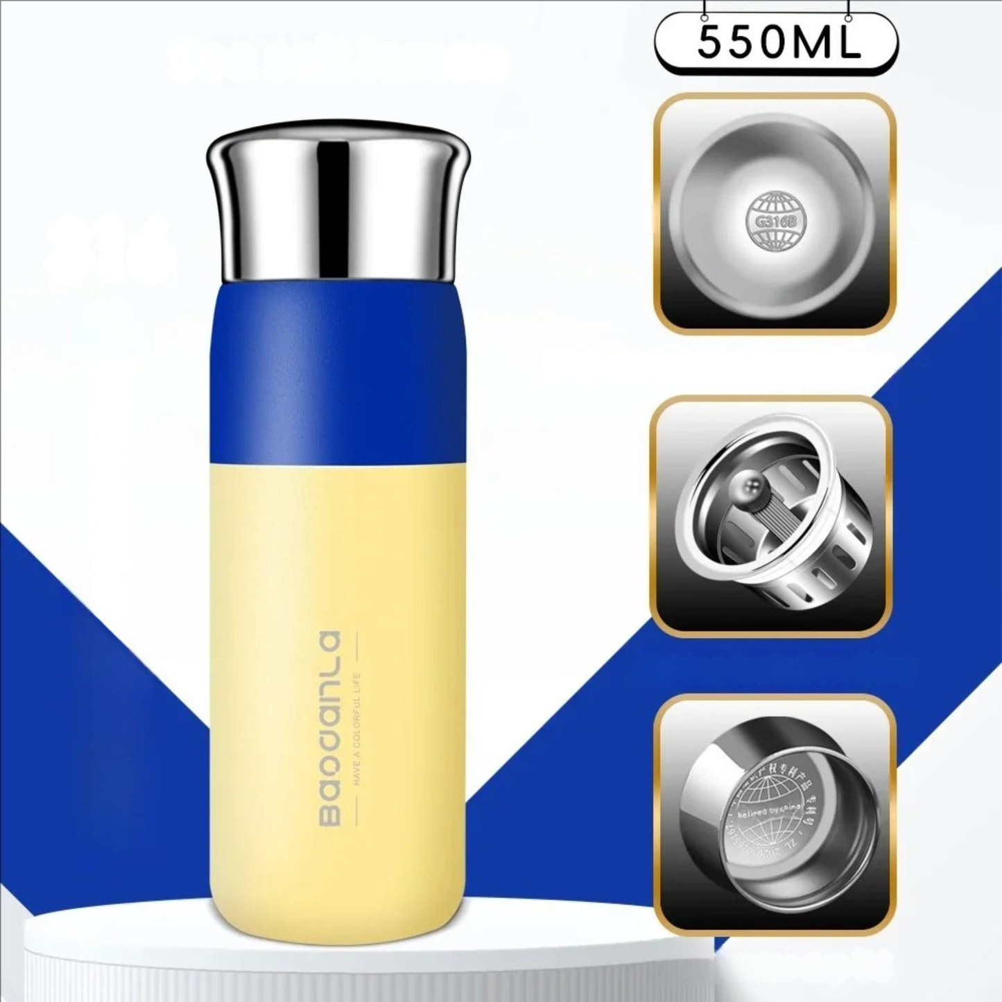Gourde Isotherme Chromatique avec Filtre à Infusion