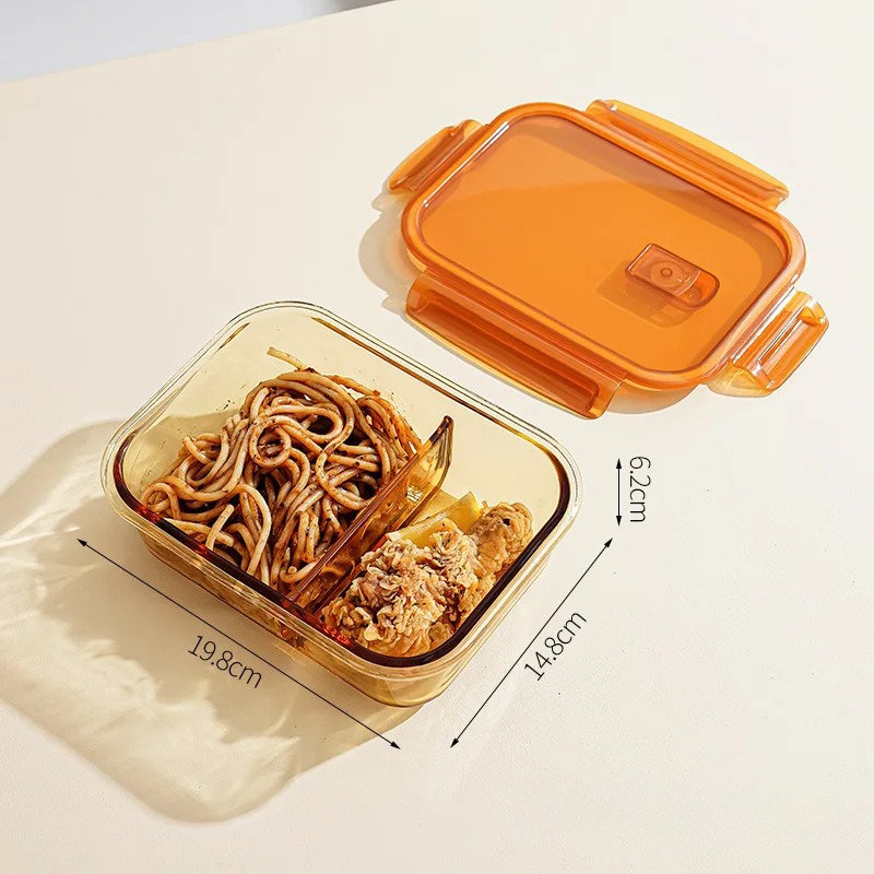 Lunch Box Premium en Verre Ambré à Compartiments