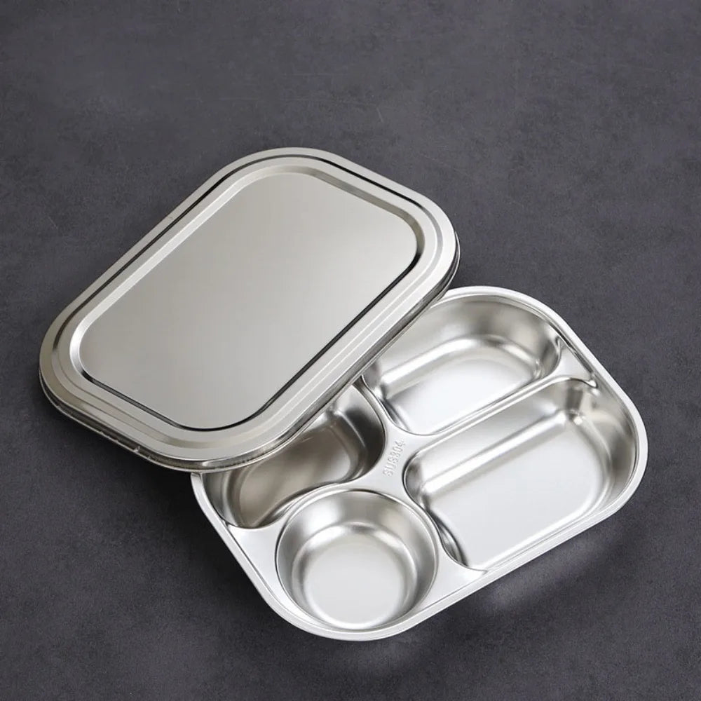 Plateau Repas Compartimenté en Acier Inoxydable 304