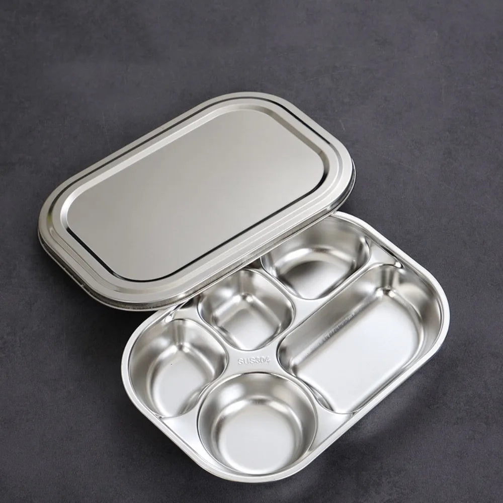 Plateau Repas Compartimenté en Acier Inoxydable 304