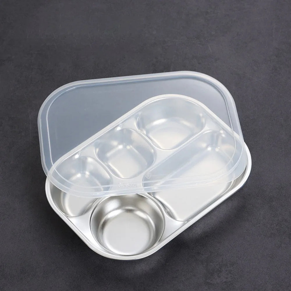 Plateau Repas Compartimenté en Acier Inoxydable 304