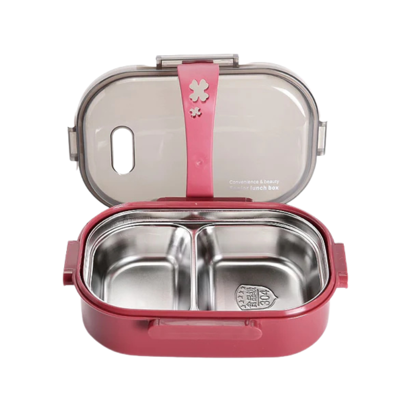 bento japonais rouge en inox