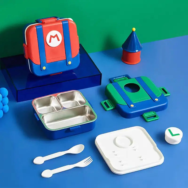 Boîte à Bento Inox 304 « Univers Jeux Vidéo » (3 Compartiments)