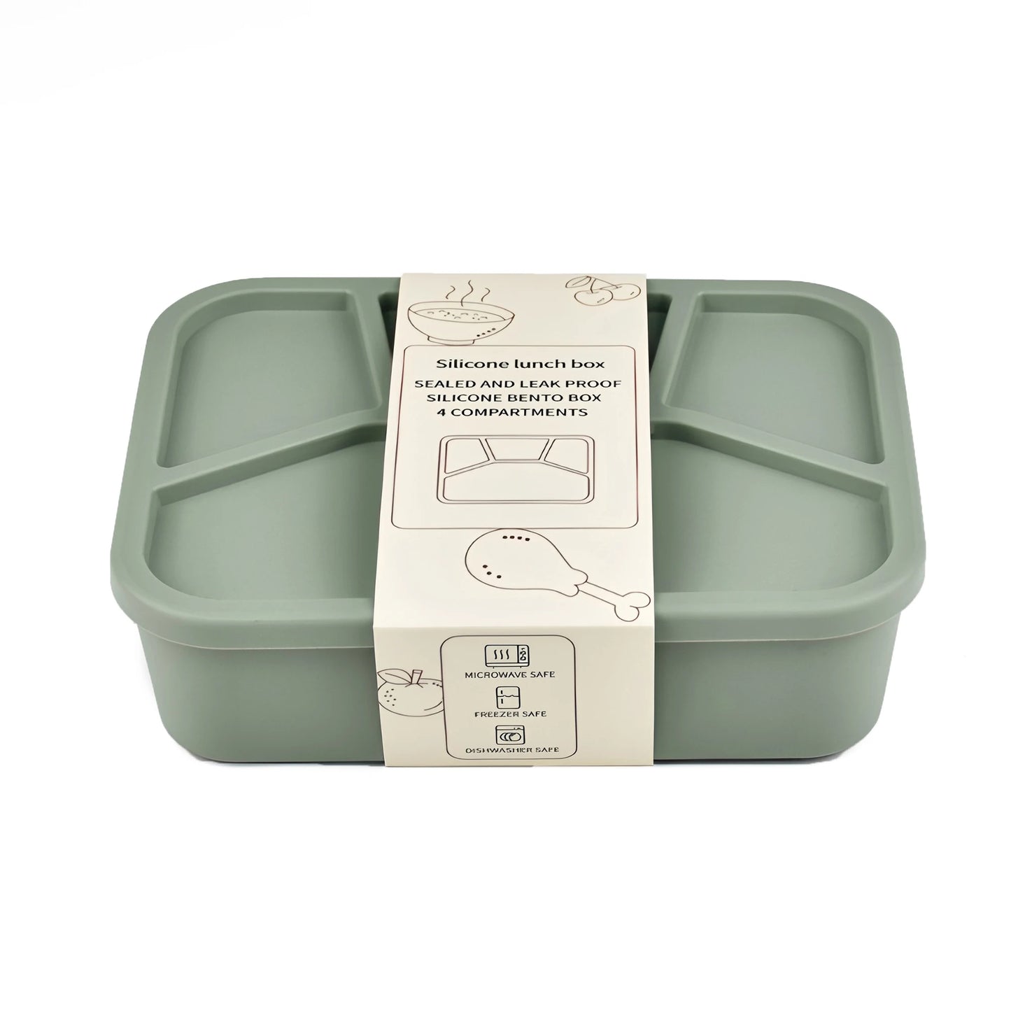 Boîte Bento en Silicone 4 Compartiments