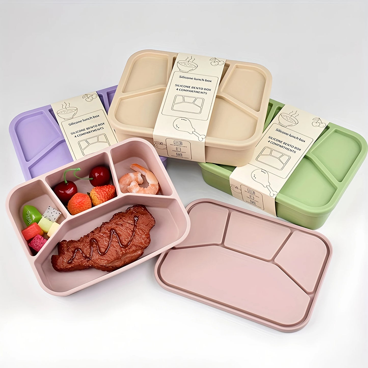 Boîte Bento en Silicone 4 Compartiments