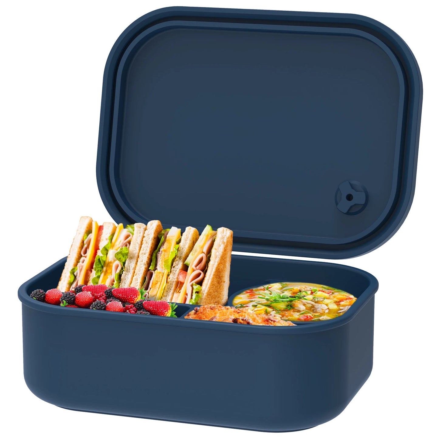 Boîte à Bento en Silicone 4 Compartiments Anti-Fuite (500 ml)
