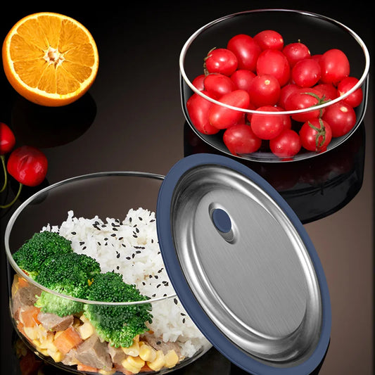 Boîte Déjeuner Ronde en Verre Borosilicate