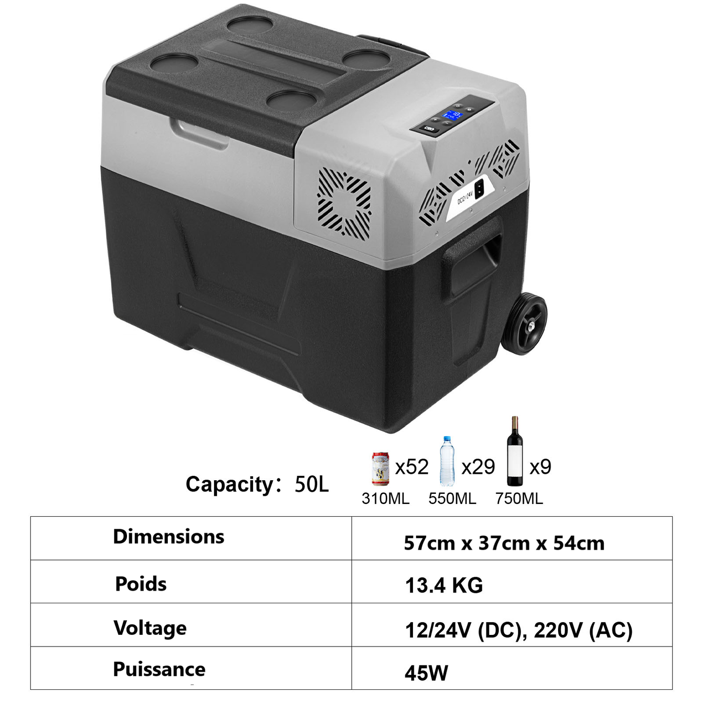 glaciere electrique 50 litres compression