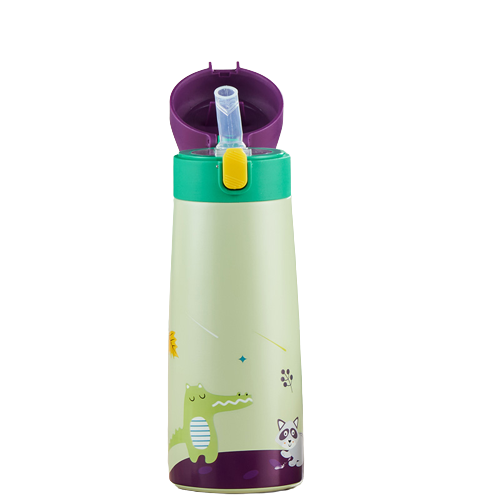 gourde isotherme enfant crocodile avec paille
