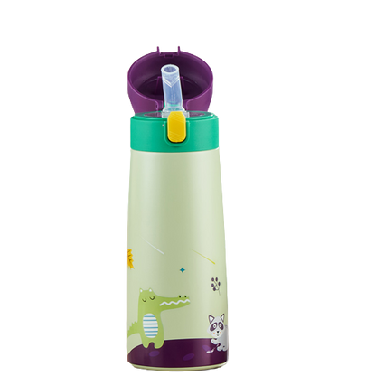 gourde isotherme enfant crocodile avec paille