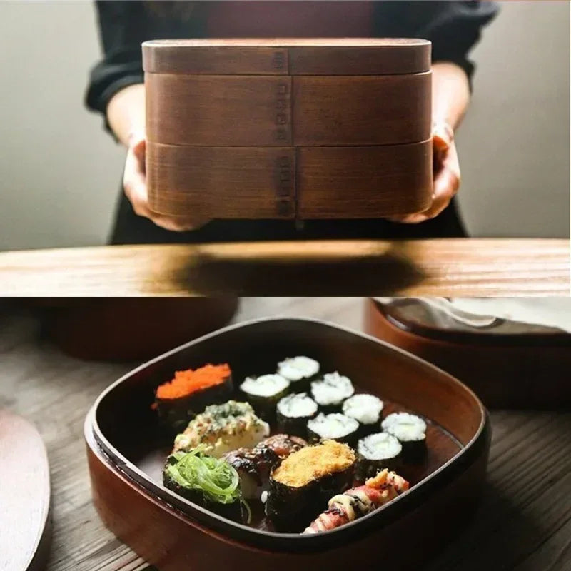 Bento Premium en Bois de Cèdre - Double Étage