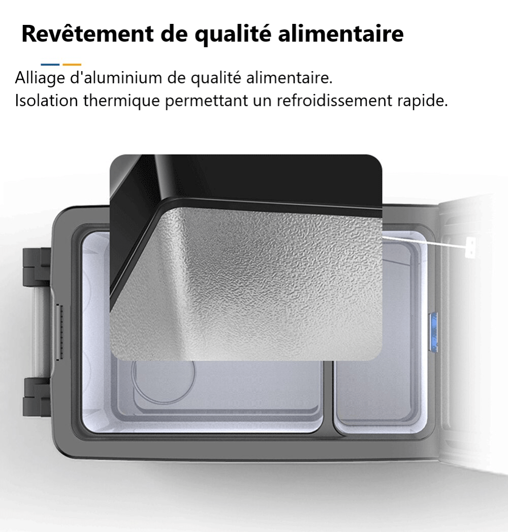 glaciere electrique 50 litres interieur aluminium