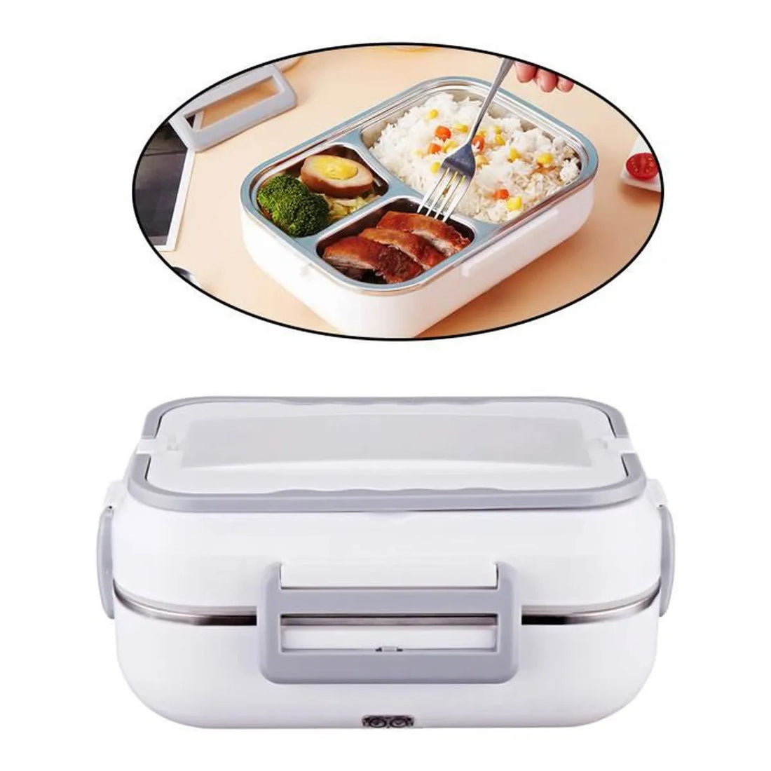 lunch box chauffante grise inox