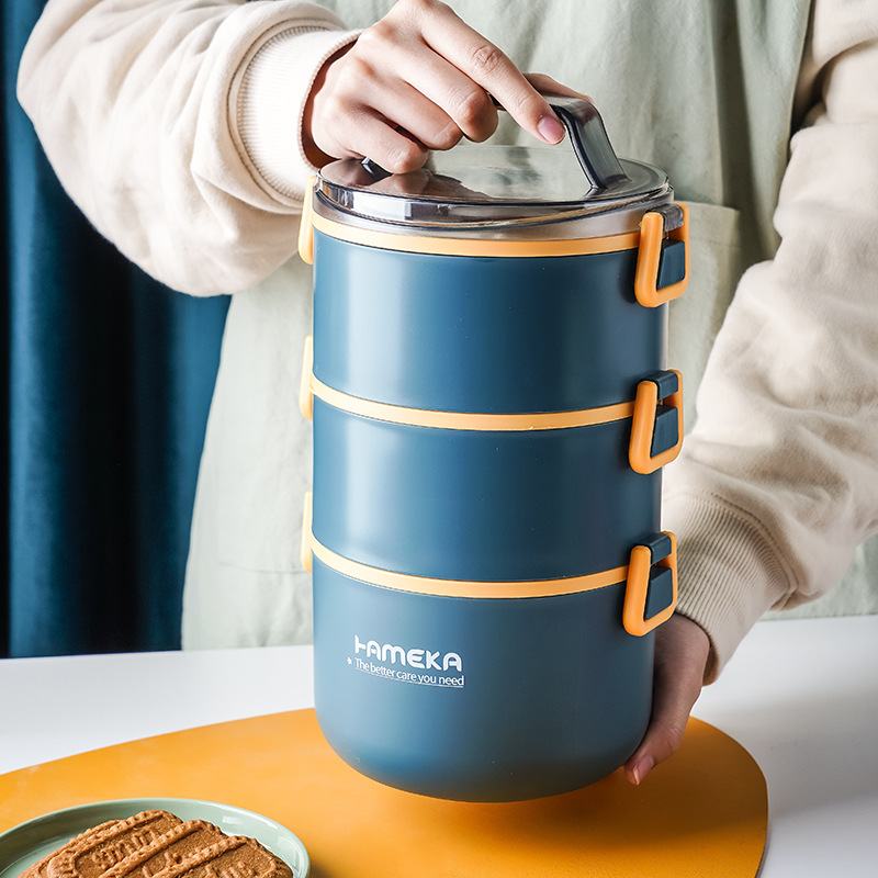 Lunch Box Compartimentée Inox Bleue