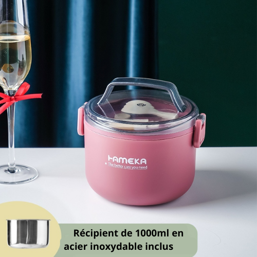 Lunch Box Compartimentée Inox Rose