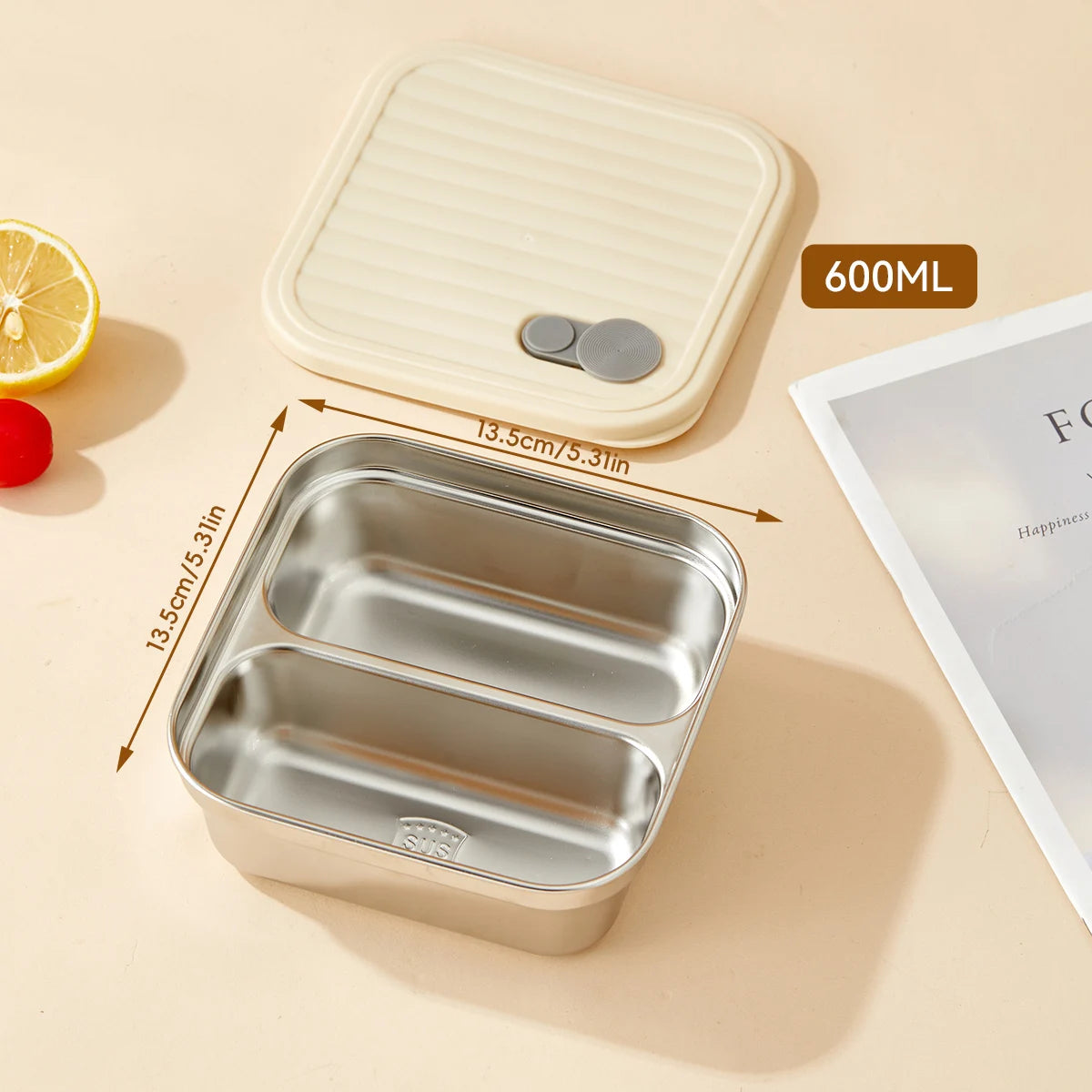 Petite Lunch Box Inox Pastel – Bento Enfant & Étudiant