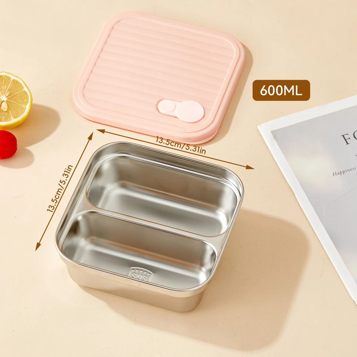 Petite Lunch Box Inox Pastel – Bento Enfant & Étudiant