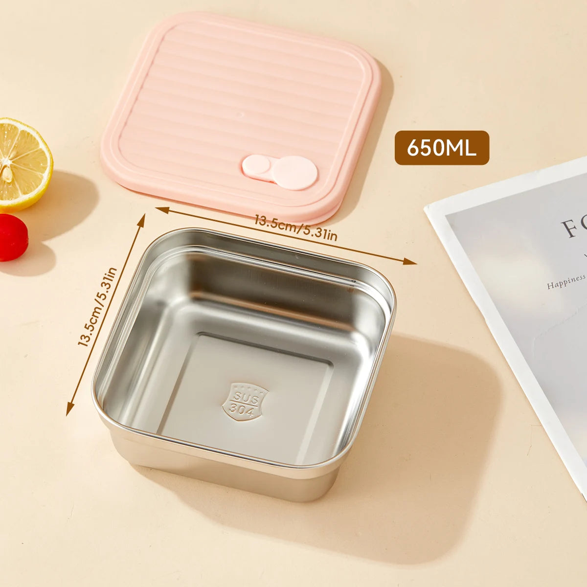 Petite Lunch Box Inox Pastel – Bento Enfant & Étudiant