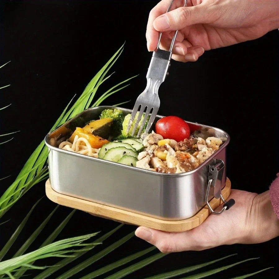 Lunch Box Inox et Bambou Éco-Responsable