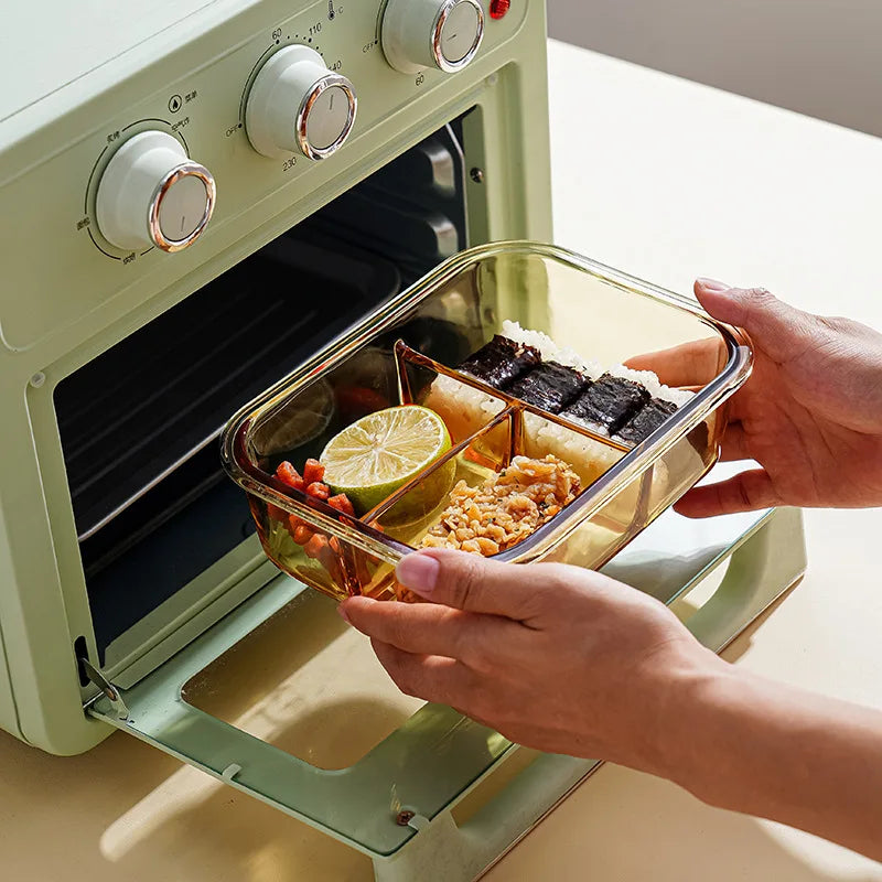 Lunch Box Premium en Verre Ambré à Compartiments