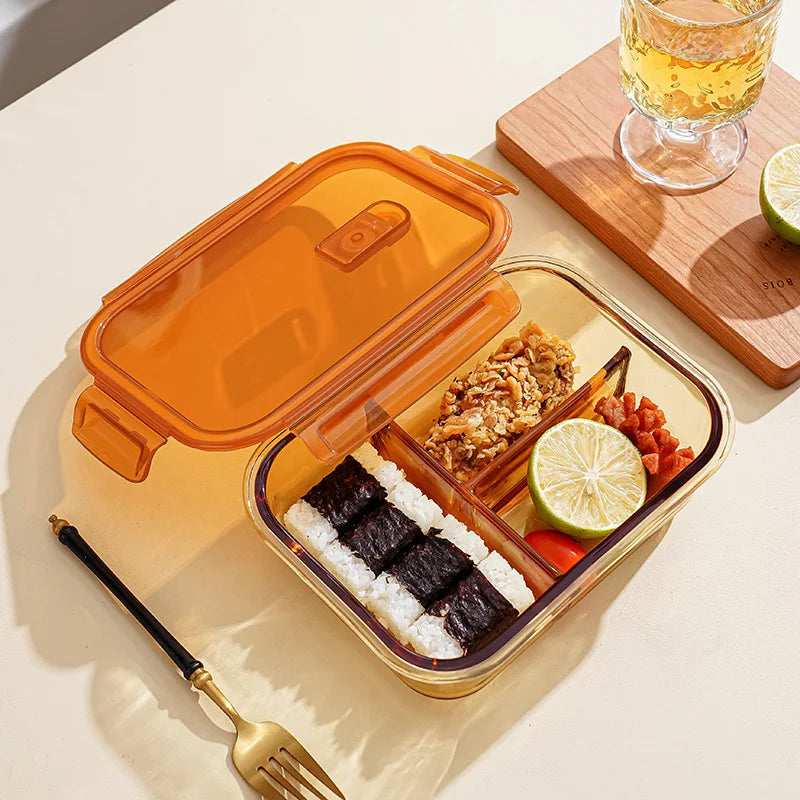 Lunch Box Premium en Verre Ambré à Compartiments