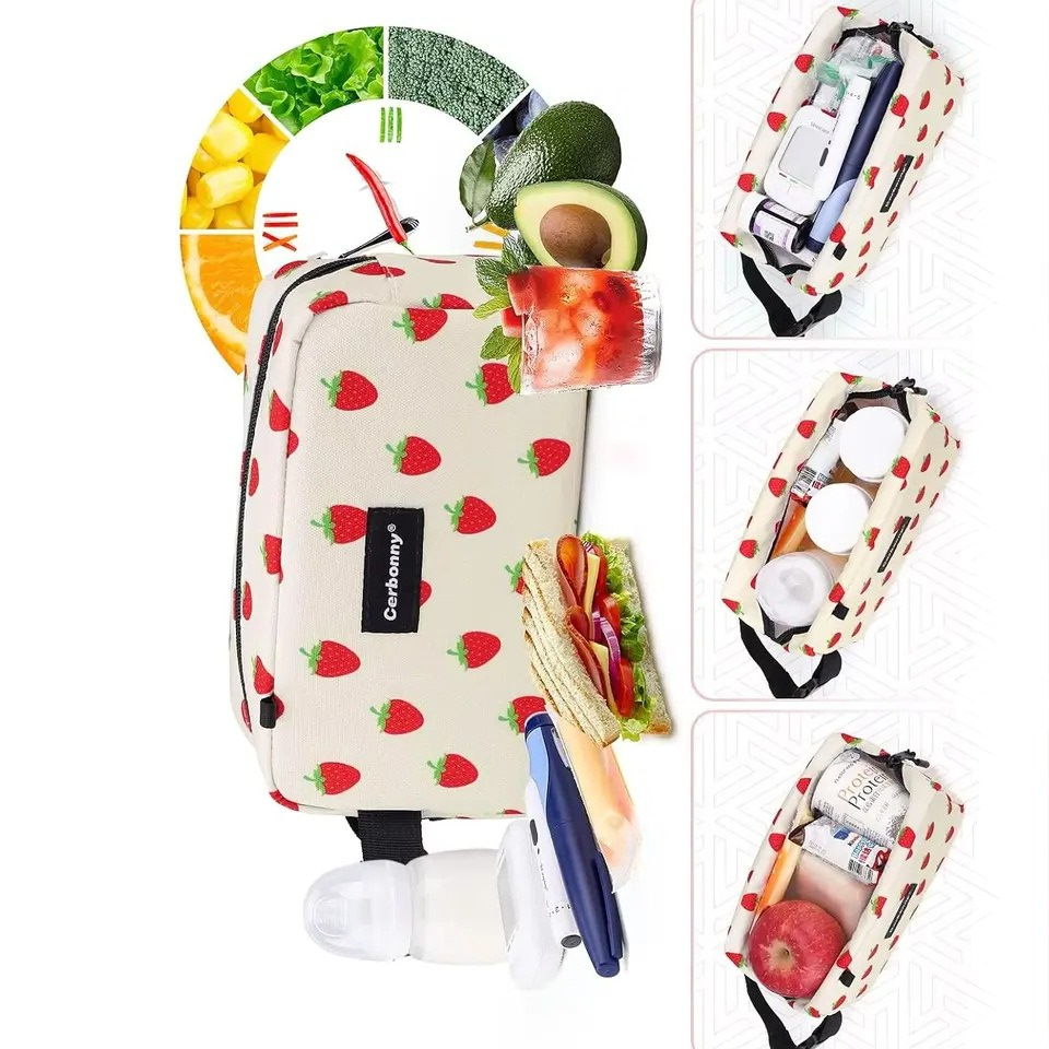 Mini Sac Isotherme Compact « Fraises »