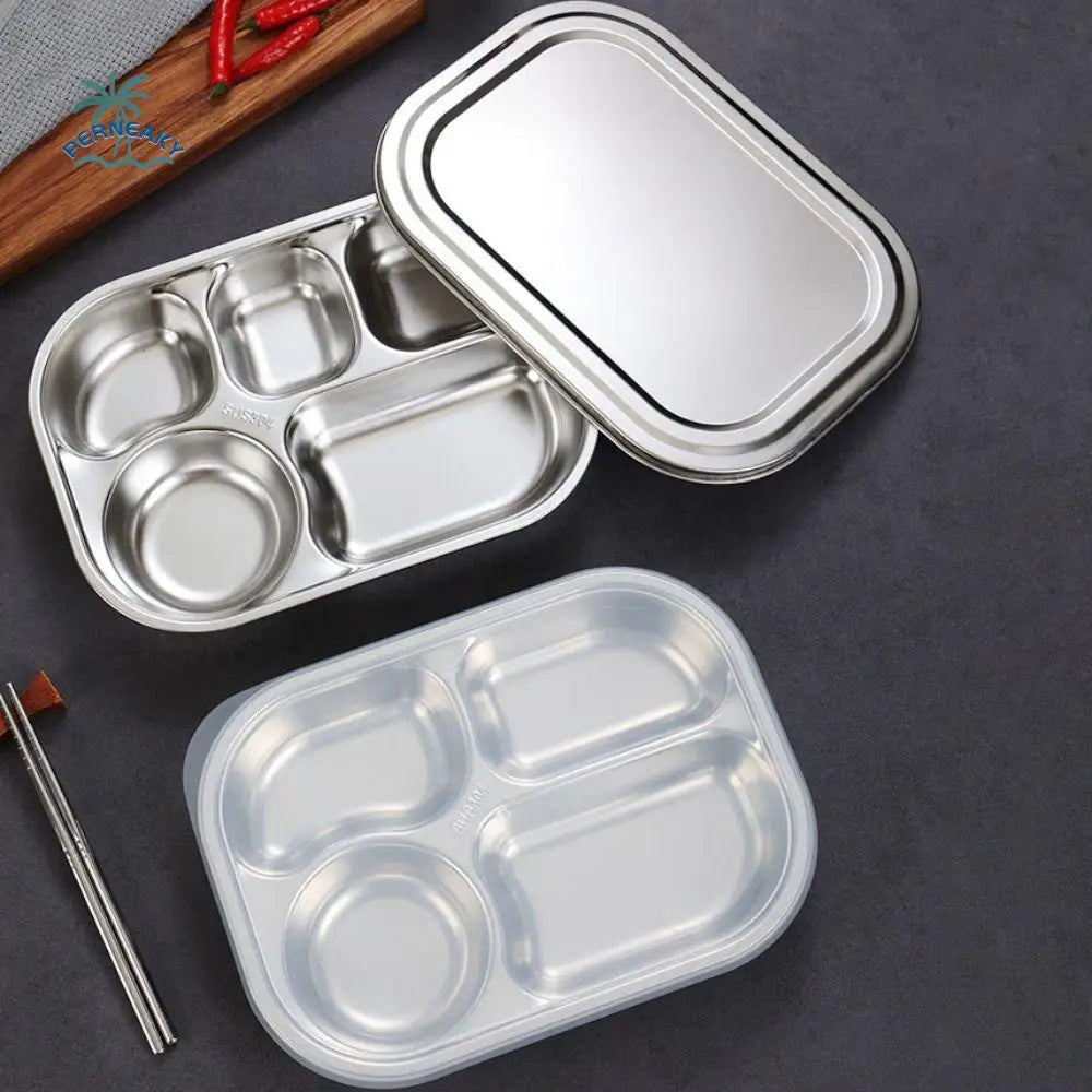 Plateau Repas Compartimenté en Acier Inoxydable 304