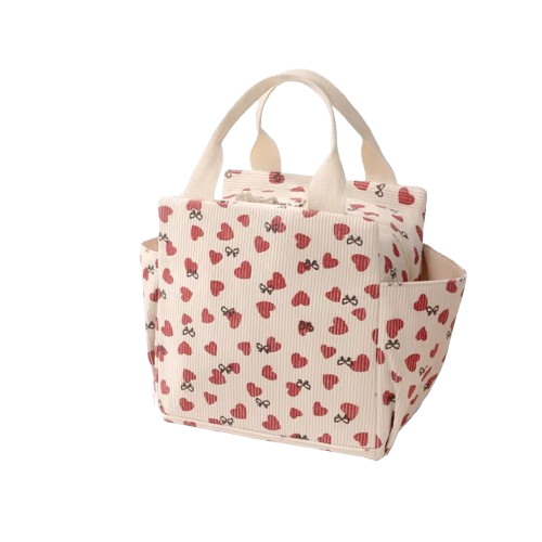 sac isotherme en velours cœur 
