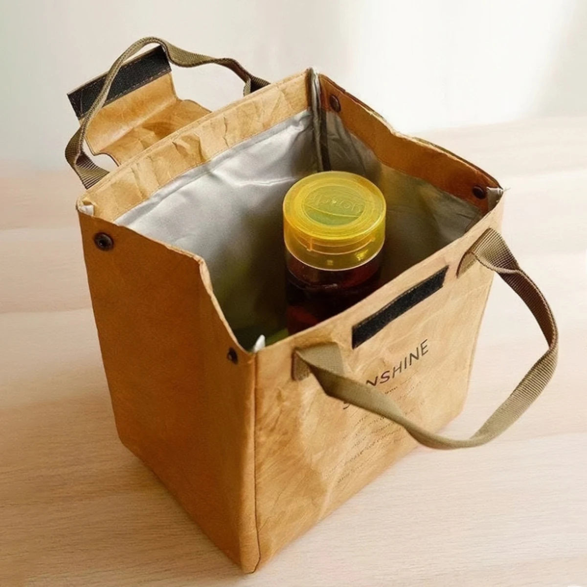 Sac Isotherme Portable en Papier Kraft Imperméable