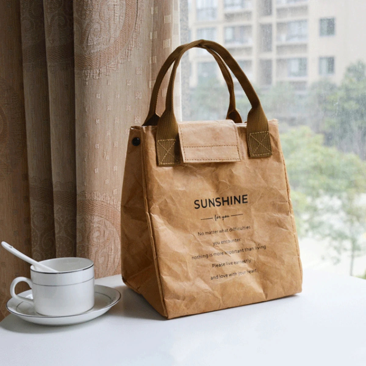 Sac Isotherme Portable en Papier Kraft Imperméable