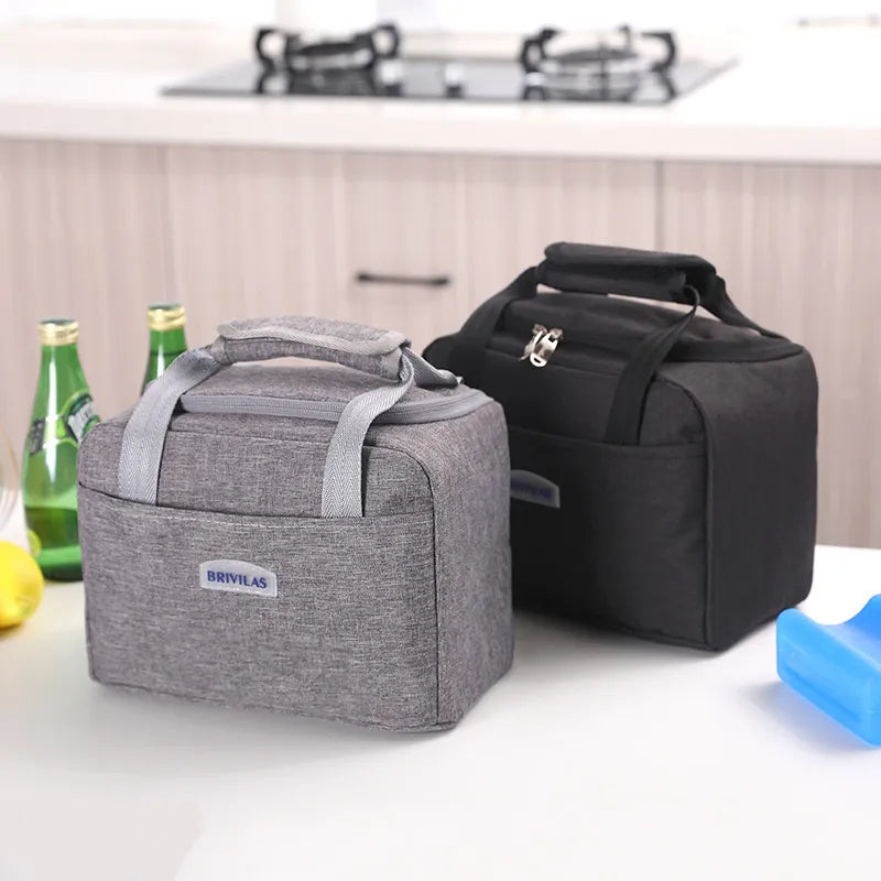 sac isotherme pour repas gris et noir