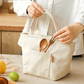 sac lunch en toile beige