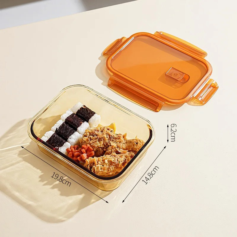 Lunch Box Premium en Verre Ambré à Compartiments