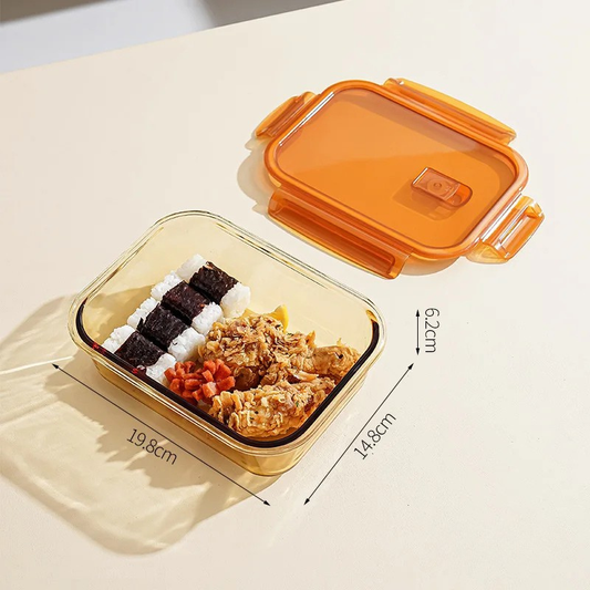 Lunch Box Premium en Verre Ambré à Compartiments