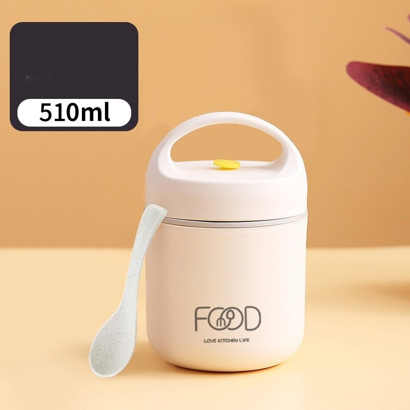 Bento box isotherme beige cuillère contenance 510 ml