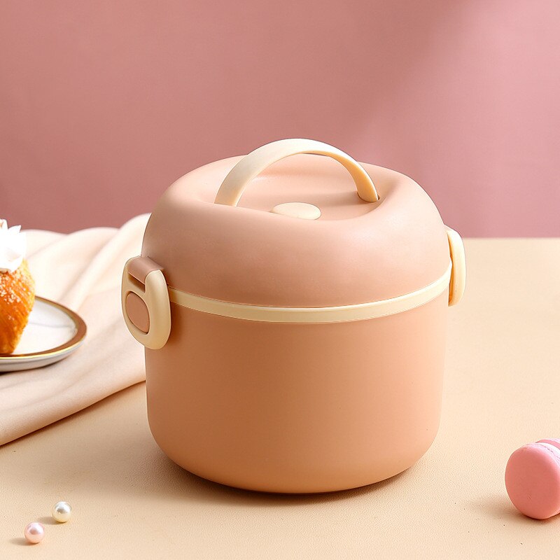 boîte déjeuner acier inoxydable rose poignée 