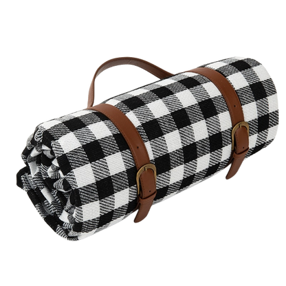 plaid picnic vichy noir blanc