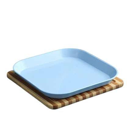 Assiette réutilisable plastique bleu