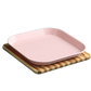 Assiette réutilisable plastique rose