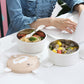 bento isotherme rond blanc multiples niveaux repas