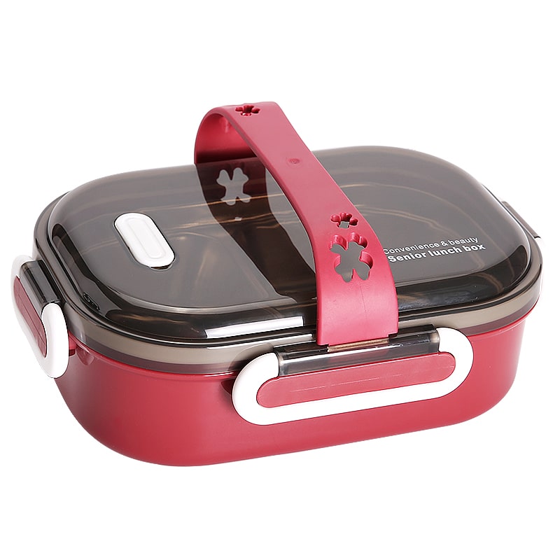 lunch box en inox rouge détails