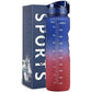 Bouteille de sport réutilisable couleur bleu rouge