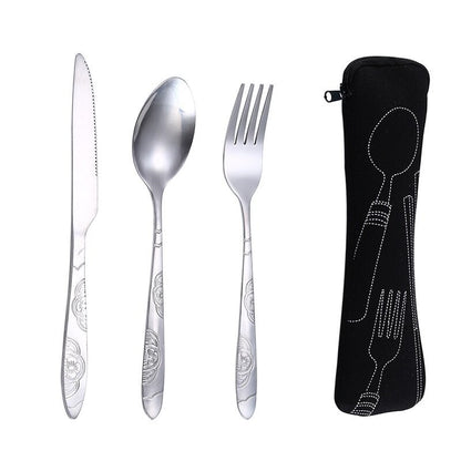 Couvert réutilisable noir kit lunch box